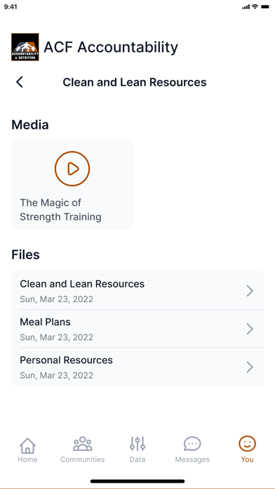 ACF Accountability Screenshot