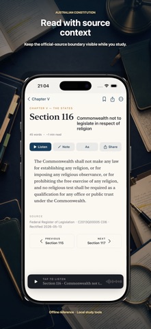 Australian Constitution iPhone screenshot