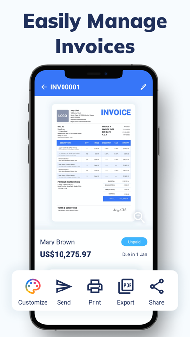 Invoice Maker - Pro and Simple Screenshot