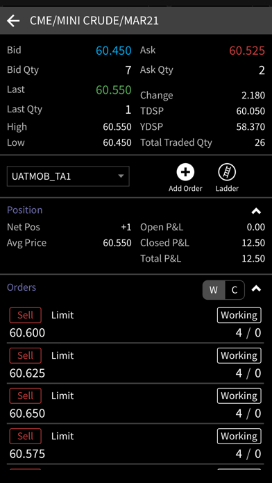 XTP Execution Screenshot