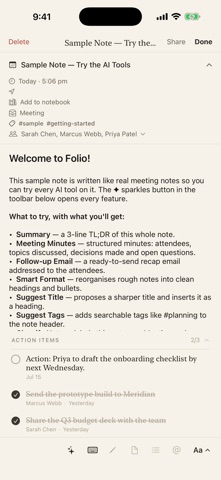 Folio - Meeting Notes Screenshot 2 of 10