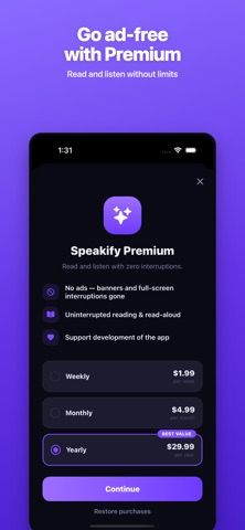 Speakify Reader iPhone screenshot