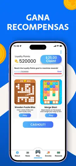Captura de pantalla de JustPlay: Gana Pts Fidelidad en iPhone 1