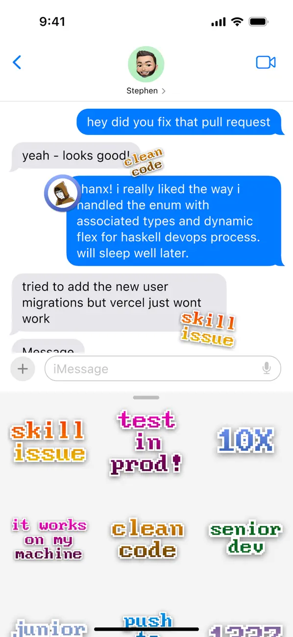 Screenshot #1 pour The Senior Dev Sticker Pack