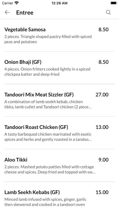 Saffron Indian Cuisine. Screenshot