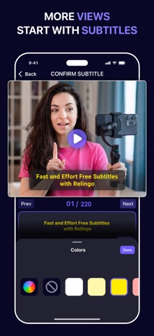AI Subtitles for Reels Relingo iPhone screenshot