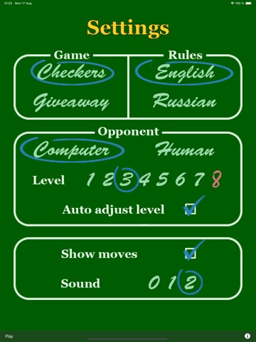 Easy Checkers iPad screenshot