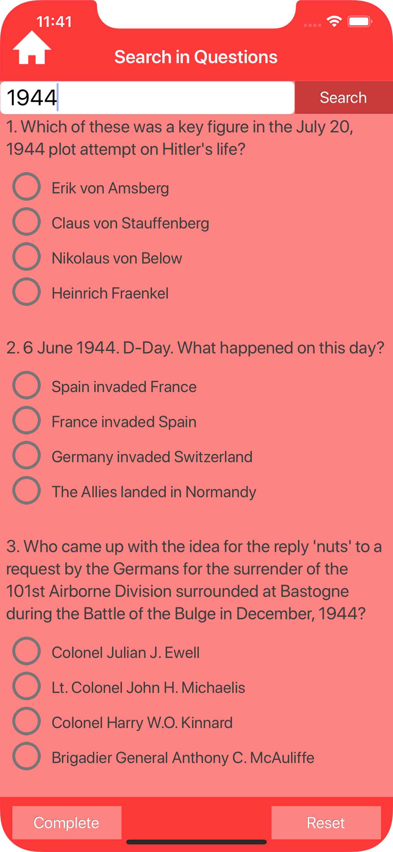 Second World War Quiz