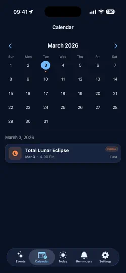 Скриншот AstroCal Sky Calendar на iPhone 2
