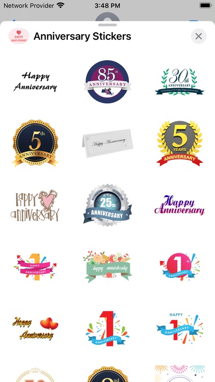 Anniversary Stickers - Wishes