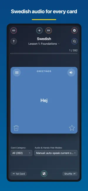 Swedish Flashcards with Audio screenshot 1
