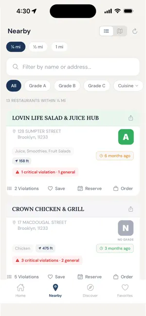 CleanPlate: Restaurant Grades screenshot 2