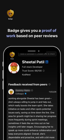 Badge - Peer feedback platform Screenshot 2 of 7