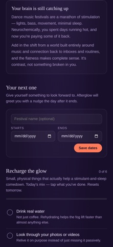 Afterglow: Festival Recharge screenshot 3