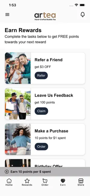 Artea Bubble Tea Rewards screenshot 3