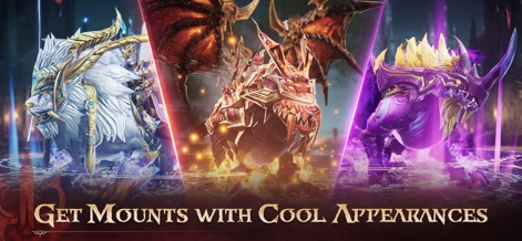 MU: Dark Epoch - The app highlights visually stunning mounts with unique creature designs, allowing players to traverse the world in style and power.