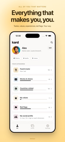 Kard: One bio per audience screenshot