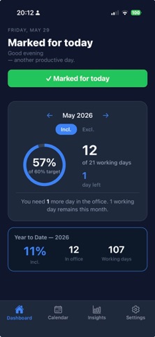 InOffice - Track Office Days Screenshot 2 of 5