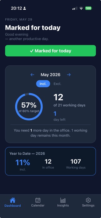 InOffice - Track Office Days Screenshot 2 of 5