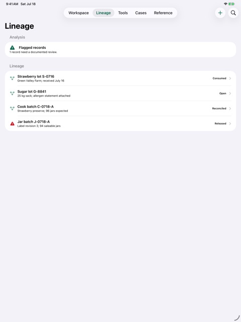 TraceLarder: Batch Recall screenshot 4
