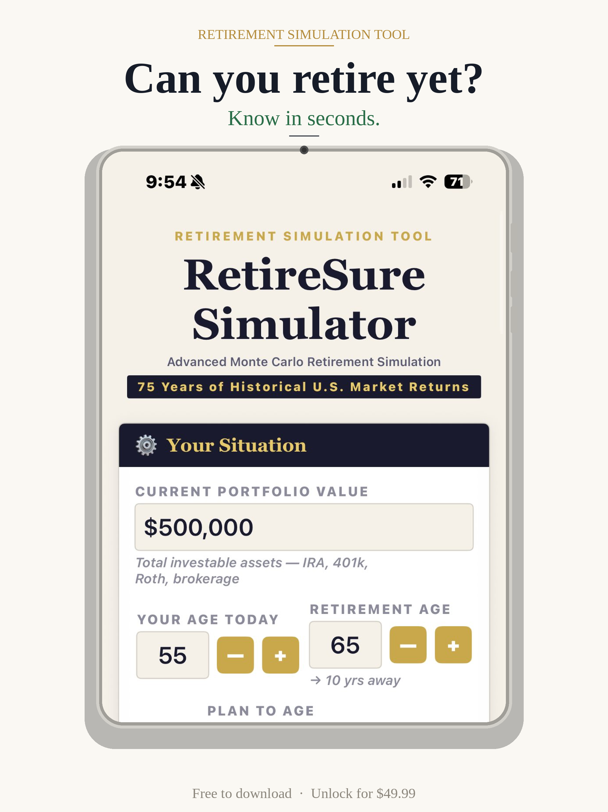 RetireSure Simulator