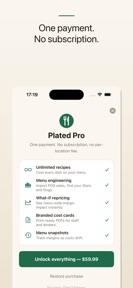 Plated: Recipe Costing screenshot