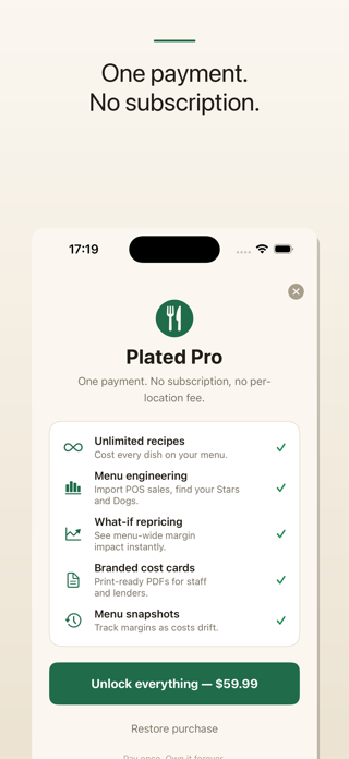 Plated: Recipe Costing Screenshot 5 of 5