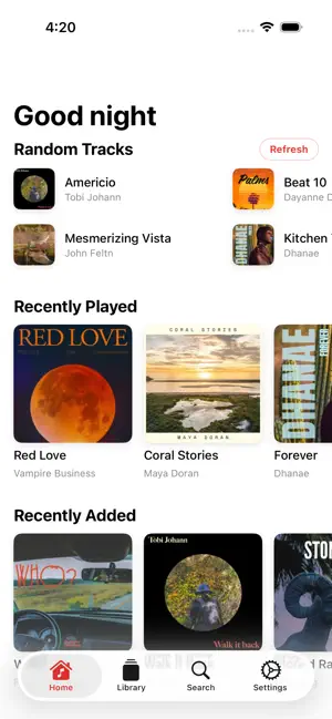 Juliet, Open Subsonic Player screenshot 1