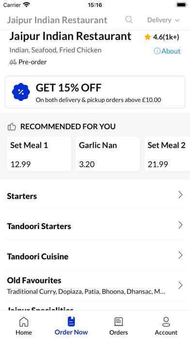 Jaipur Indian Restaurant. Screenshot