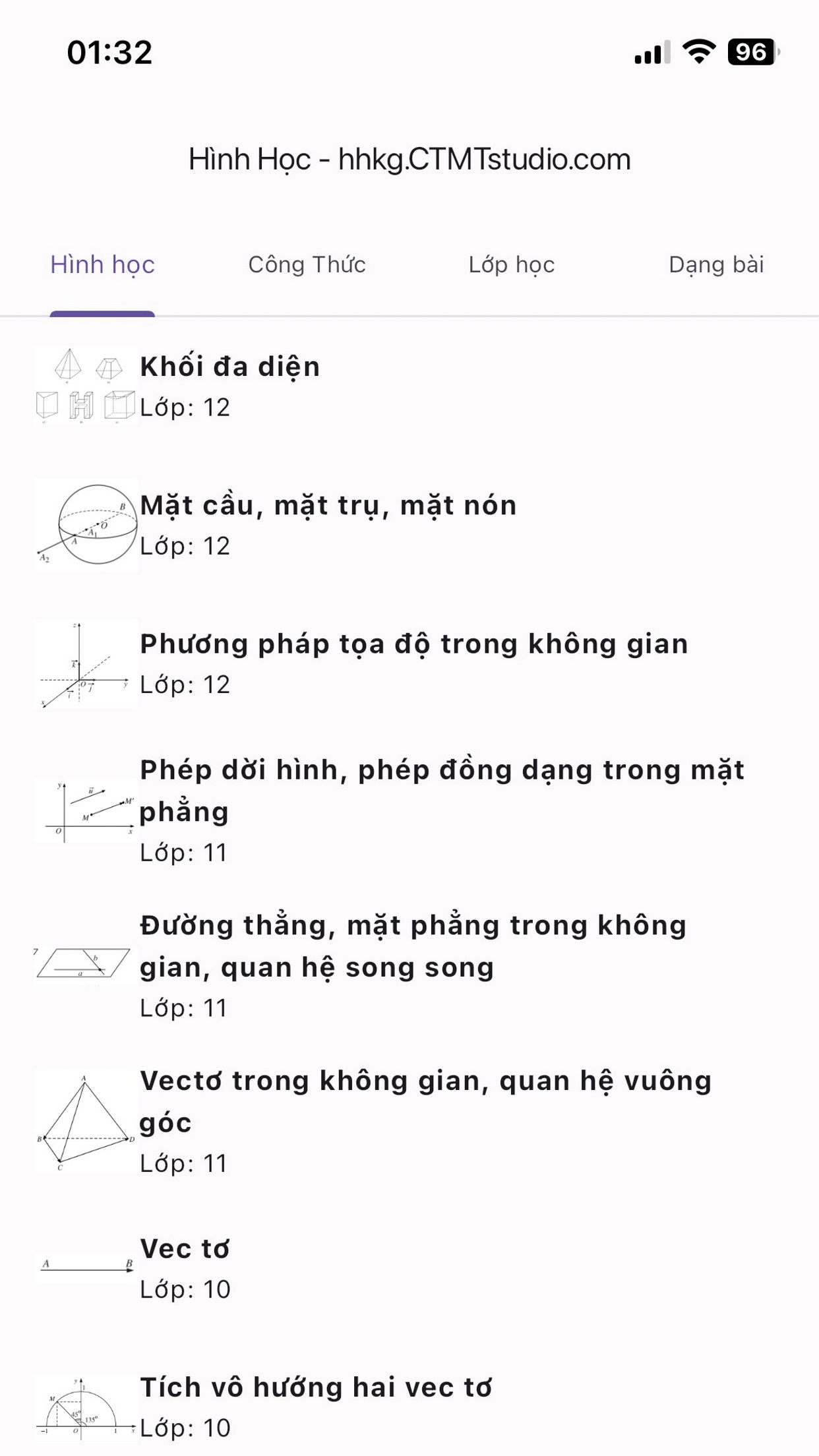 Công Thức Hình Học