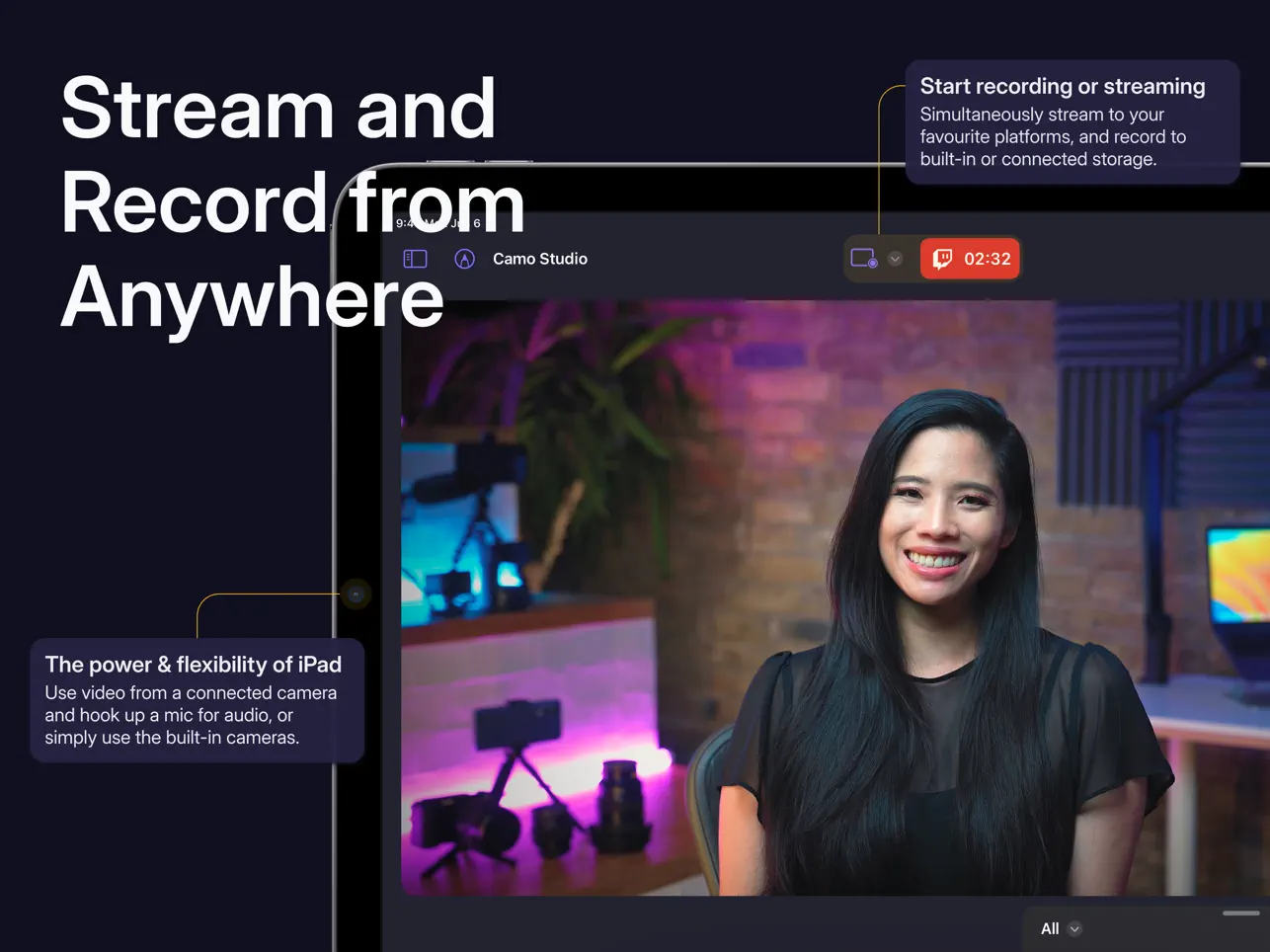 #1. Camo Studio – Stream & Record (iOS) Bởi: Reincubate
