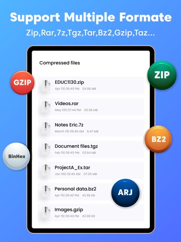 iZip Unzip Unrar Tool iPad screenshot