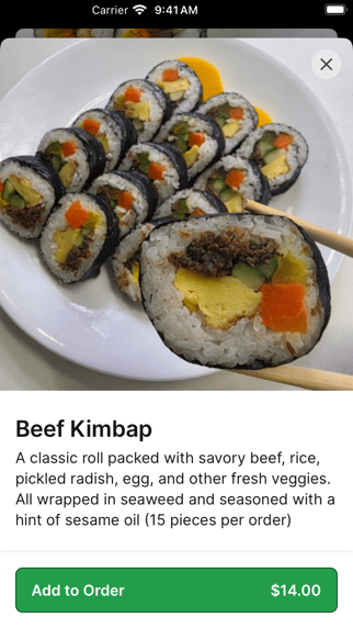 Korean Kimbap Express app screenshot 3