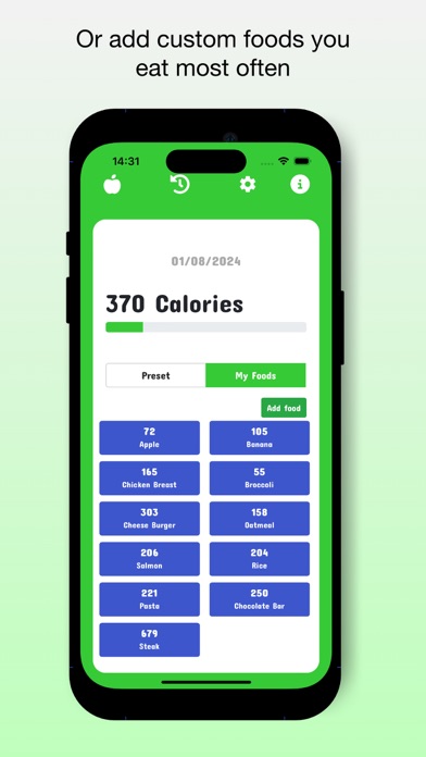Screenshot #2 pour Daily Calorie and Weight Log