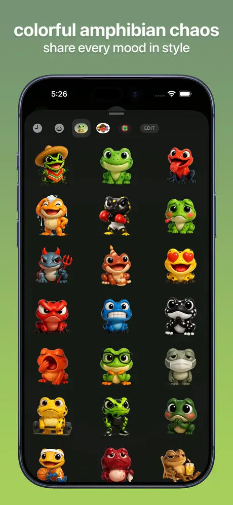 Froggy Emojis 灵动蛙趣表情应用截图