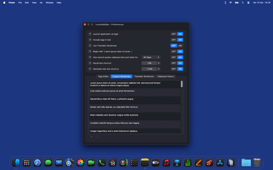 #4. LoremBuilder (macOS) โดย: Valerio Criscimanna