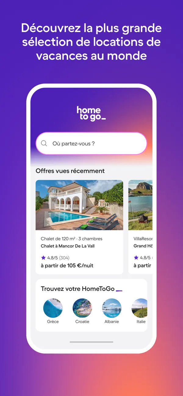 Screenshot #1 pour HomeToGo : Locations Vacances
