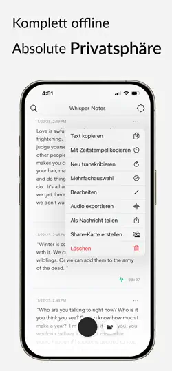 Screenshot von Whisper Notes: Sprache Zu Text auf dem iPhone 2