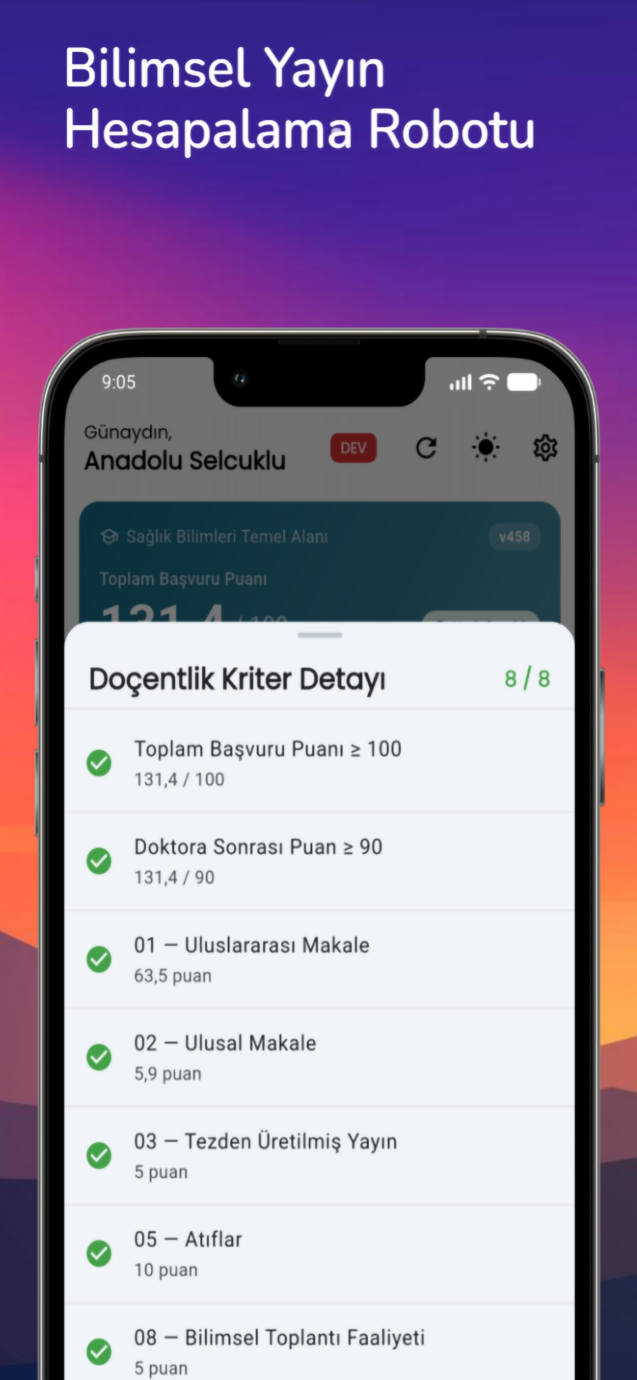 Doçentlik Puan Hesaplama