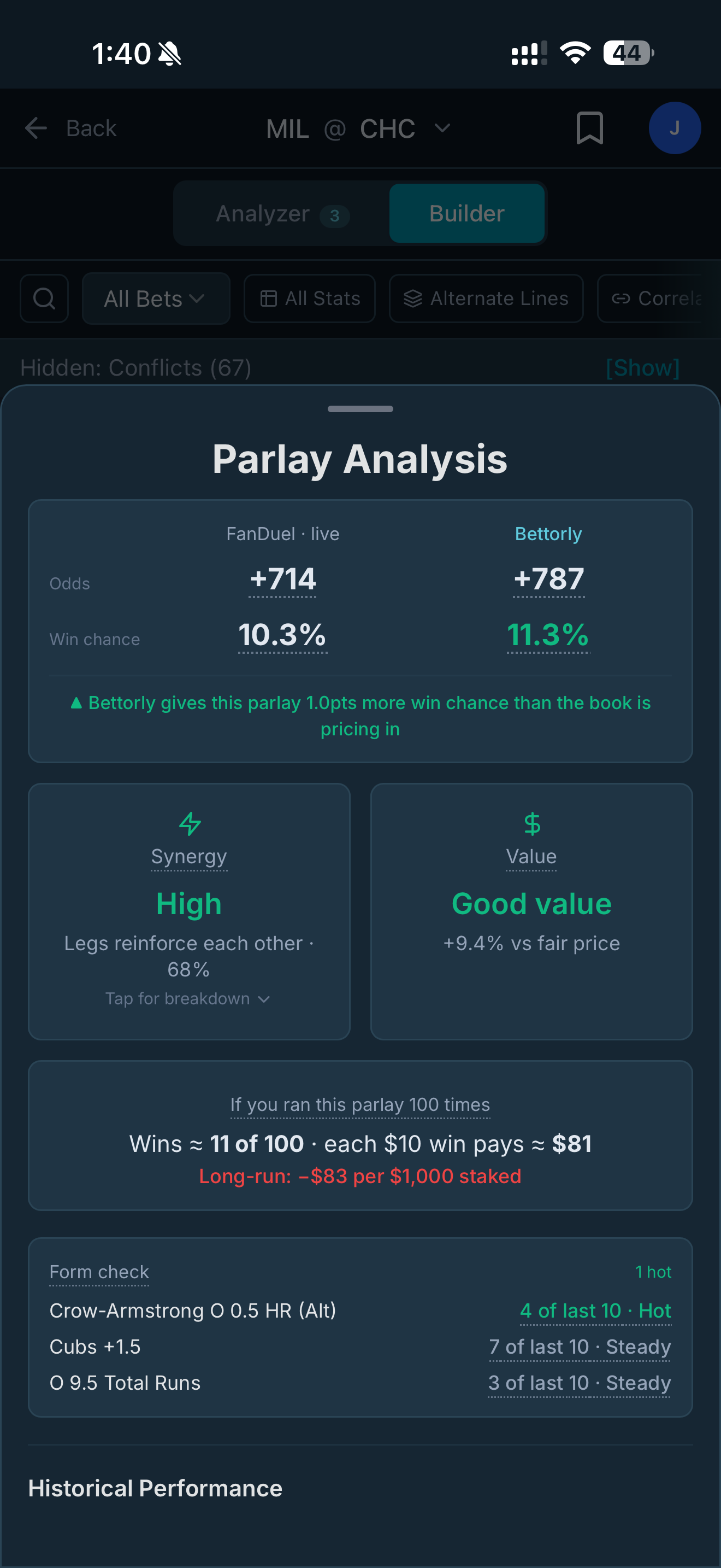 Bettorly: Smart Parlay Builder screenshot 3