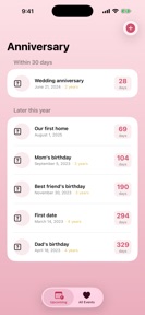 Anniversary Date Reminder screenshot