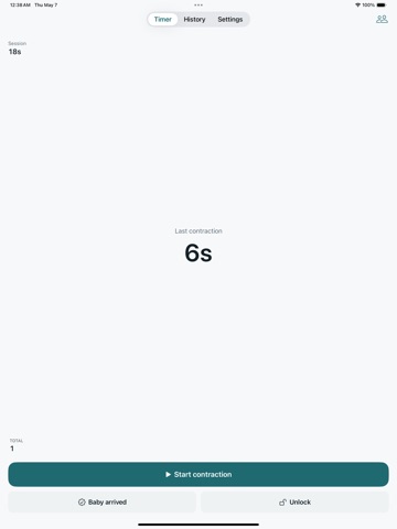 Contraction Timer by Nestling iPad screenshot