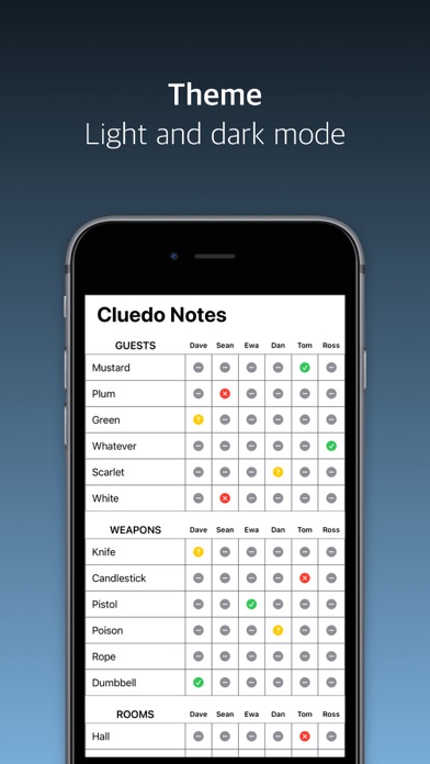 Cluedo Notes Screenshot