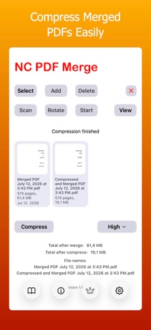 NC PDF Merge iPhone screenshot