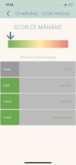 Captura de pantalla de Ce Mănânc en iPhone 4