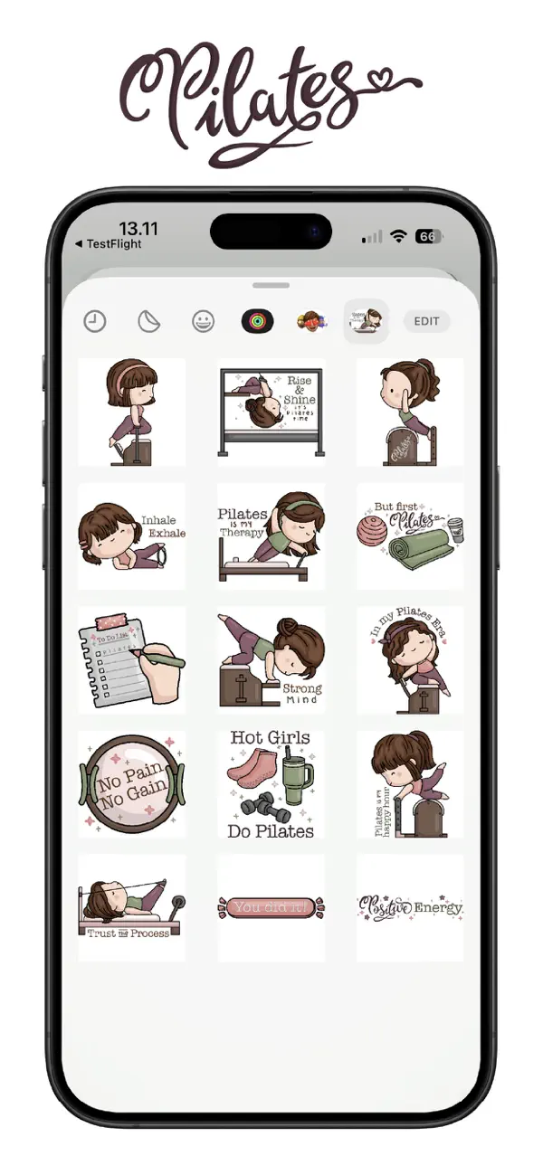 Screenshot #1 pour Cute Pilates Stickers