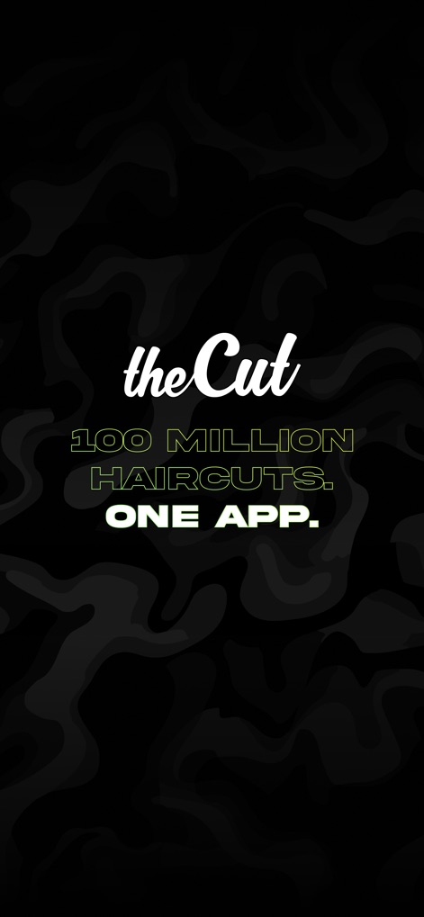 theCut: Barbershop Booking - This tool highlights its significant impact with a staggering '100 MILLION HAIRCUTS' processed, all unified under the distinctive 'theCut' brand logo.