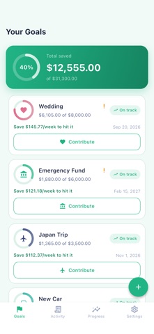 Stashly: Savings Goals iPhone screenshot