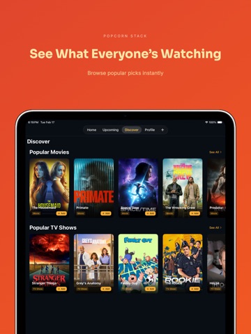 Popcorn Stack: Track Watchlist iPad screenshot