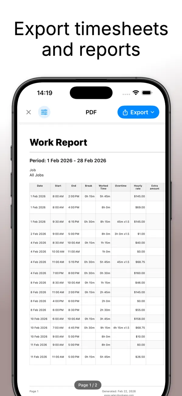 #5. Hours Tracker - Salarybook (iOS) Podle: Centriqo